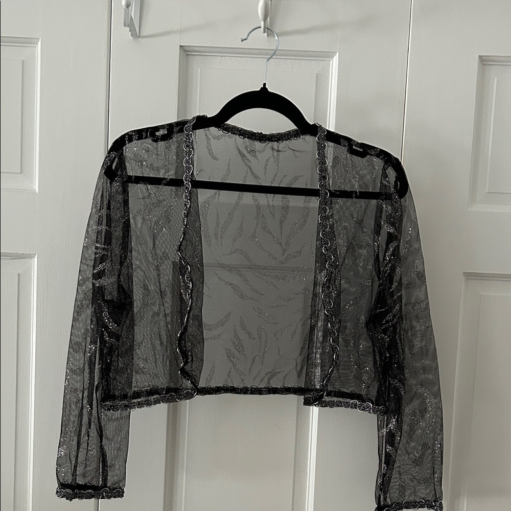 Sheer Black Cropped Cardigan/Jacket/Shrug